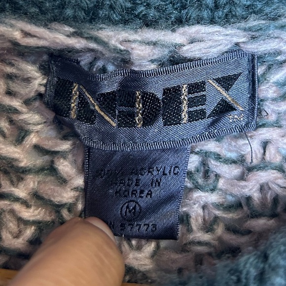 Index VTG 3D Pullover Sweater M Cable Chunky Knit Pink Multicolor OversizeBarbie - Picture 7 of 12